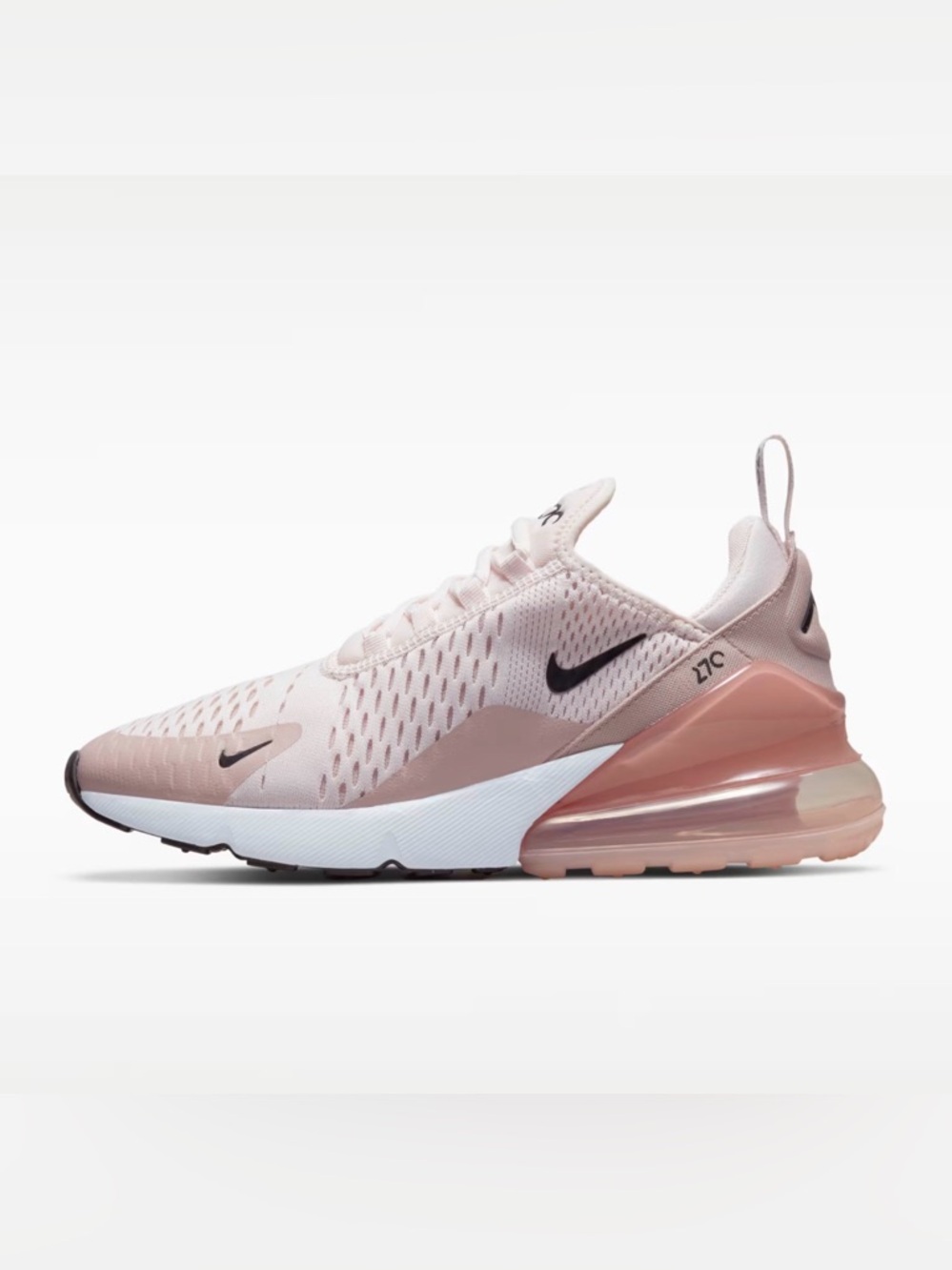Nike Women's Air Max 270 Sneaker - Blush Pink & Black very gently used